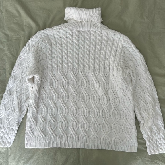 Womens Cable Knit Turtleneck Sweater - Picture 5 of 5